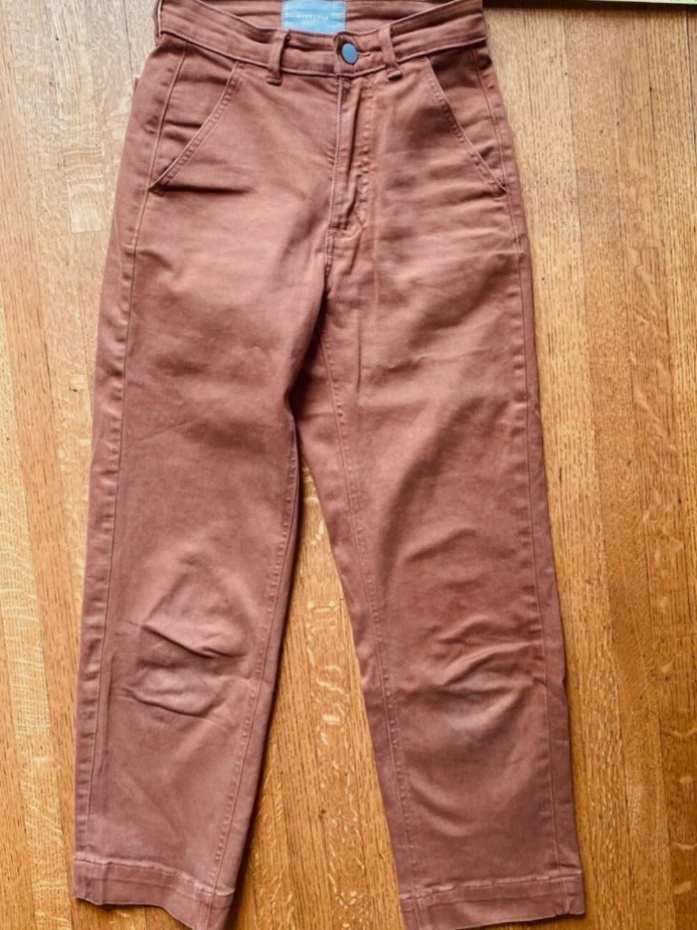 Everlane The Straight Leg Crop Pants Rust Fall Brown Sz 4